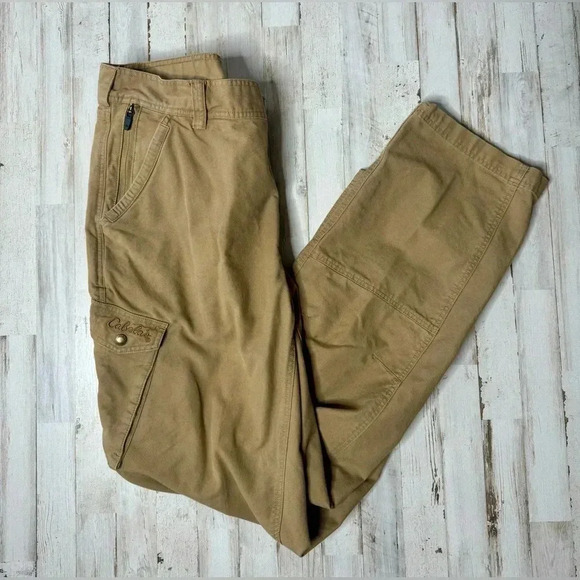 Cabelas Mens 7 Pocket Hiker Pants Khaki Size 40x34 Hiking Pockets Tan - Picture 1 of 12